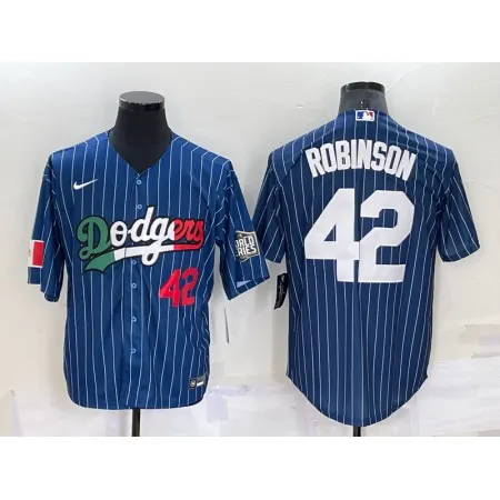 Men's Los Angeles Dodgers #42 Jackie Robinson Navy Mexico World Series Cool Base Stitched Baseball Jersey BV0Z