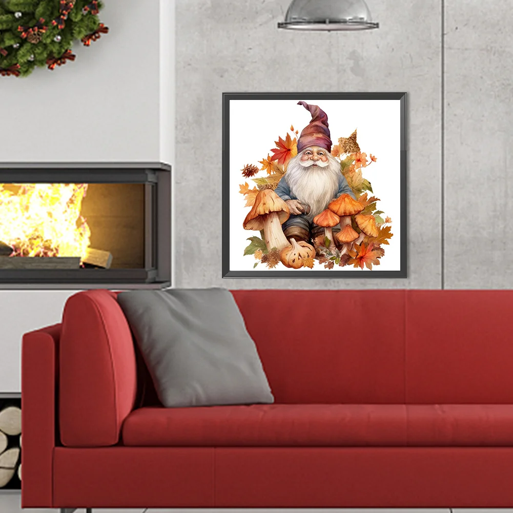 Diamond Painting - Full Round Drill - Autumn Mushroom Gnome(Canvas|40*40cm)