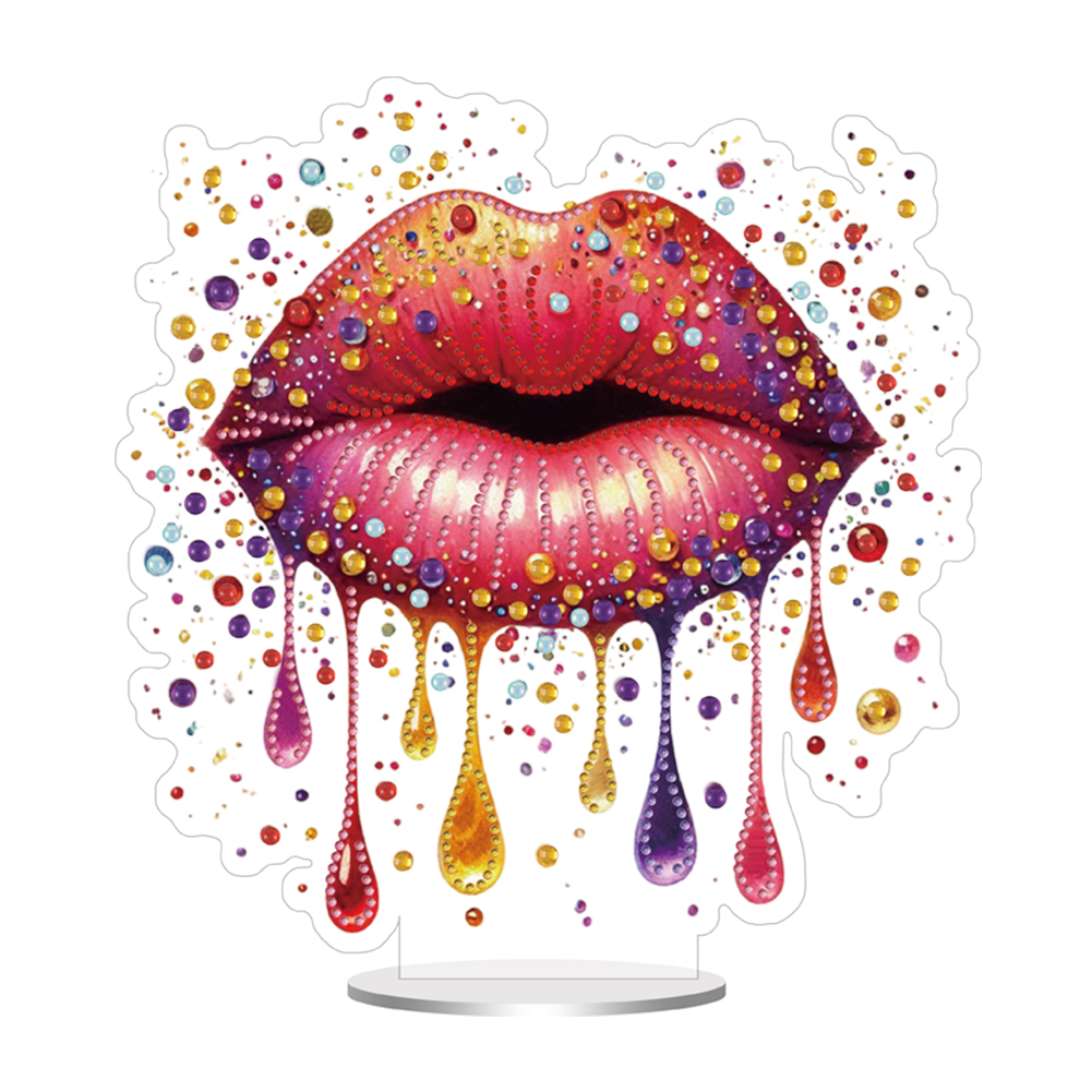 Acrylic Special Shape Lip 5D DIY Diamond Painting Tabletop Decorations