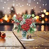 DIY Acrylic Special Shape Diamond Painting Poinsettia Flower Desktop Decor Kit