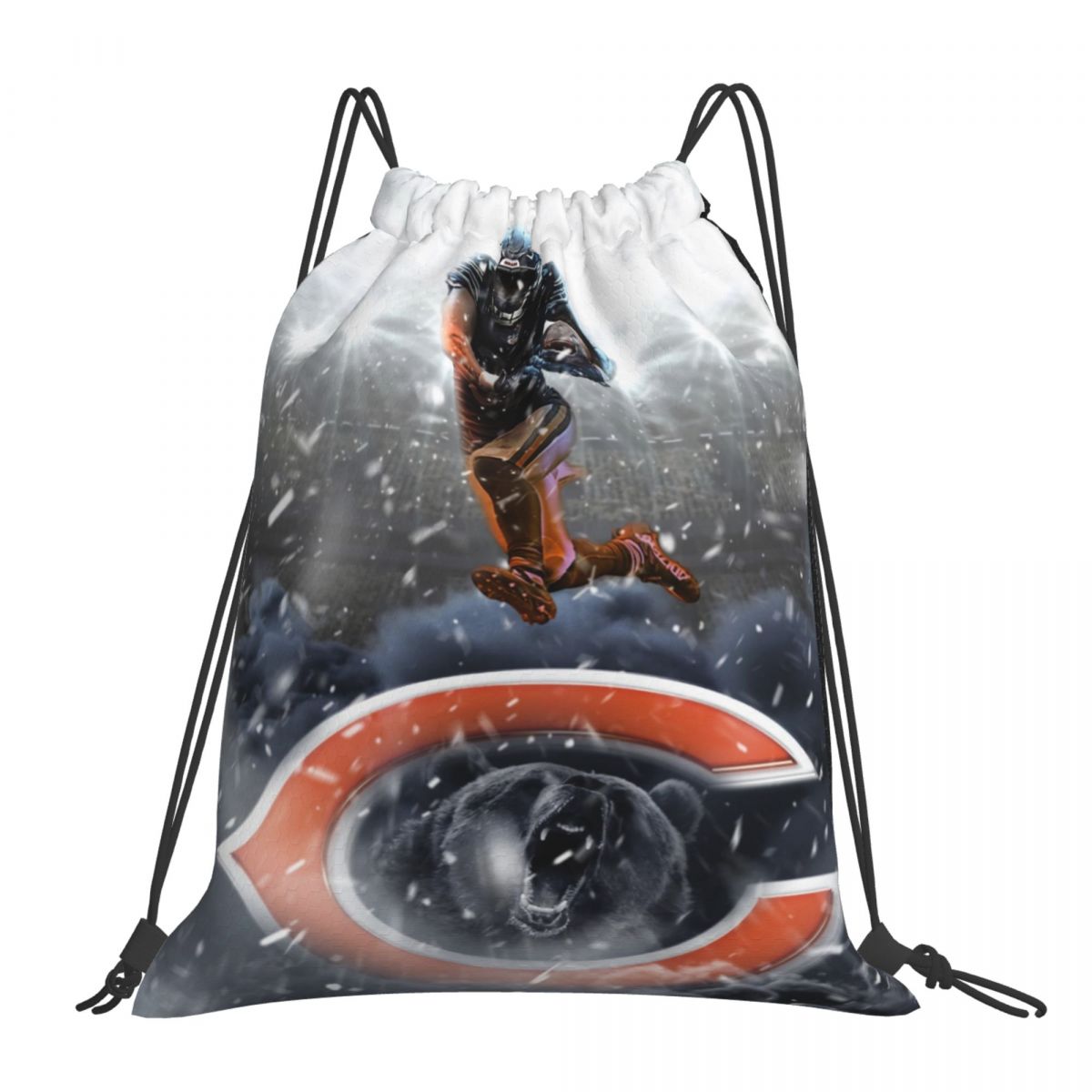 Chicago Bears Winter Run Waterproof Adjustable Lightweight Gym Drawstring Bag