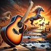 Diamond Painting-DIY Full Round Drill Western Elements Guitar And Horse