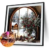 (US Only)Diamond Painting - Full Round Drill - Xmas Snow View (Canvas|40*40cm)