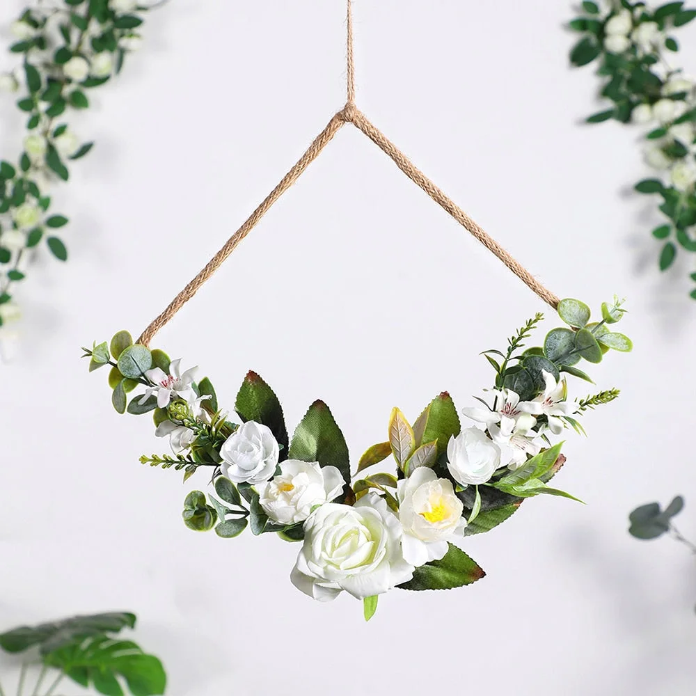 Artificial Flowers Spring Wreath Wall Hanging Wedding Home Decor Christmas Decorations Door Wreaths And Garlands Nursery Gift