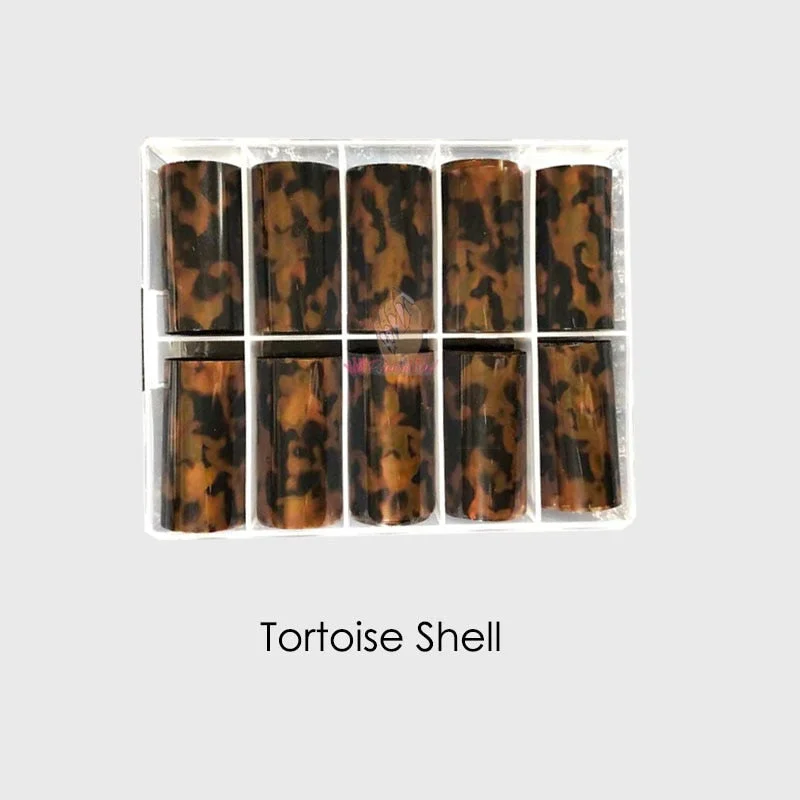 Tortoiseshell Amber Nails Tortoise Shell Nail Art Foil Leopard Pattern Transfer Decals Wraps Tips Stickers Manicure Decorations