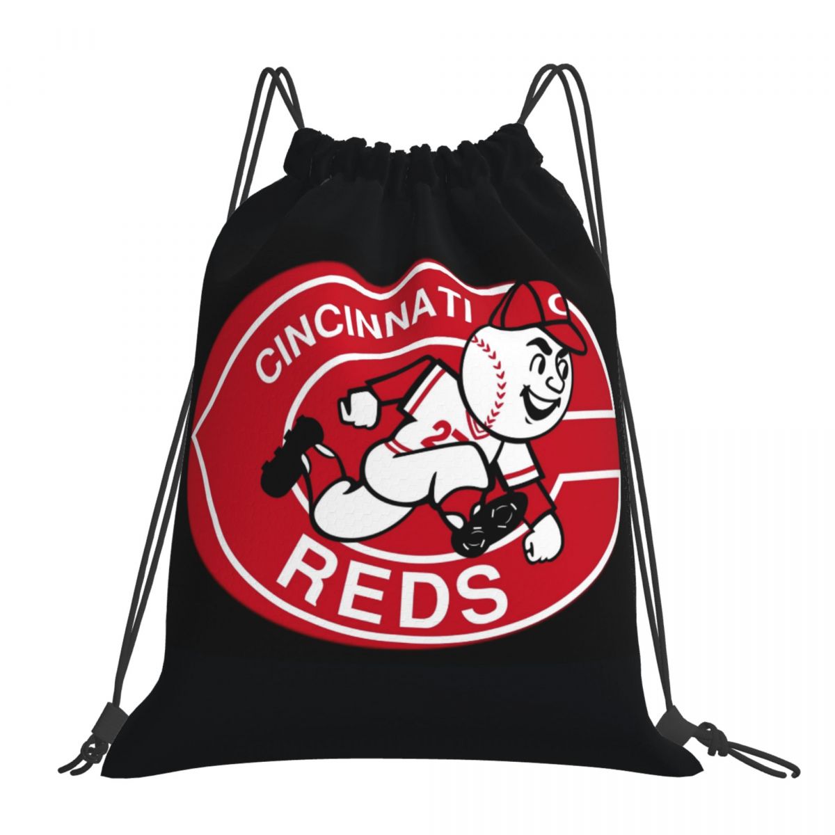 Cincinnati Reds Running Baseball Drawstring Bags for School Gym