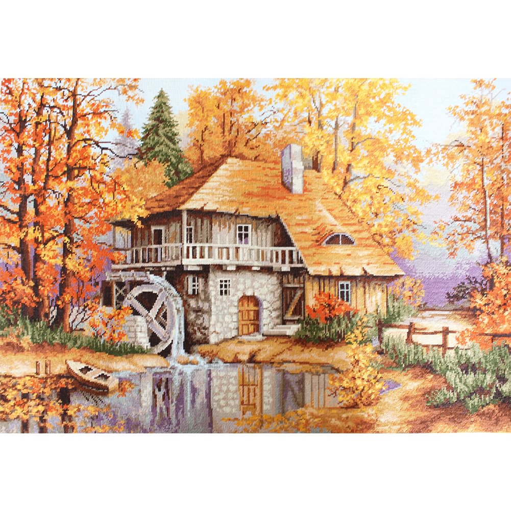 Forest Cabin - 11CT Stamped/Counted  Cross Stitch(38*50cm)