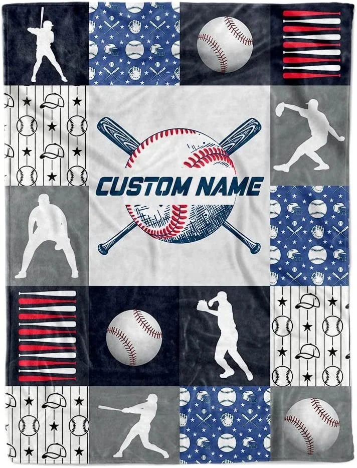 Personalized Baseball Blanket for Comfort & Unique| BKKid147