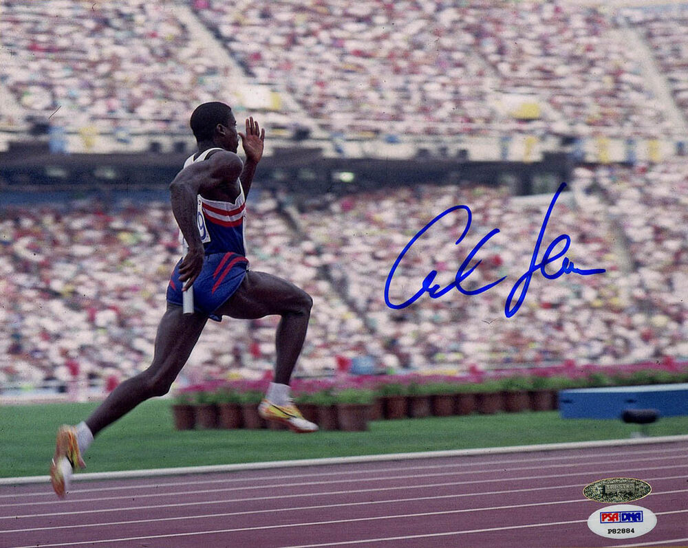 Carl Lewis SIGNED 8x10 Photo Poster painting Olympic Gold Medalist Relay WR PSA/DNA AUTOGRAPHED