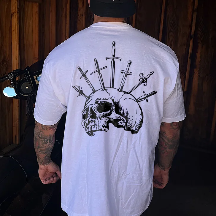 Livereid Alone Against All Skull Print T-shirt - Livereid