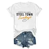 Black And Gold Always Steel Down Sundays Tee