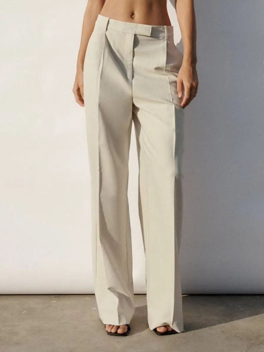 High Waist Straight Wide Leg Pants