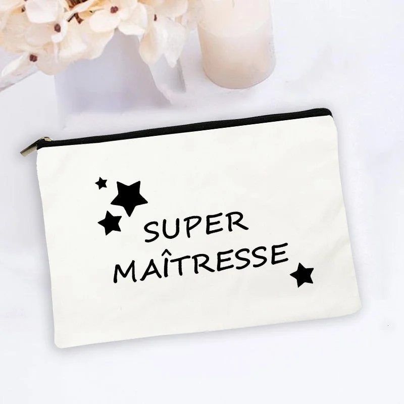 Super Teacher Printed Makeup Bag Women Men Cosmetic Bag Travel Toiletries Organizer Wash Storage Pouch Pencil Bags Teacher Gifts