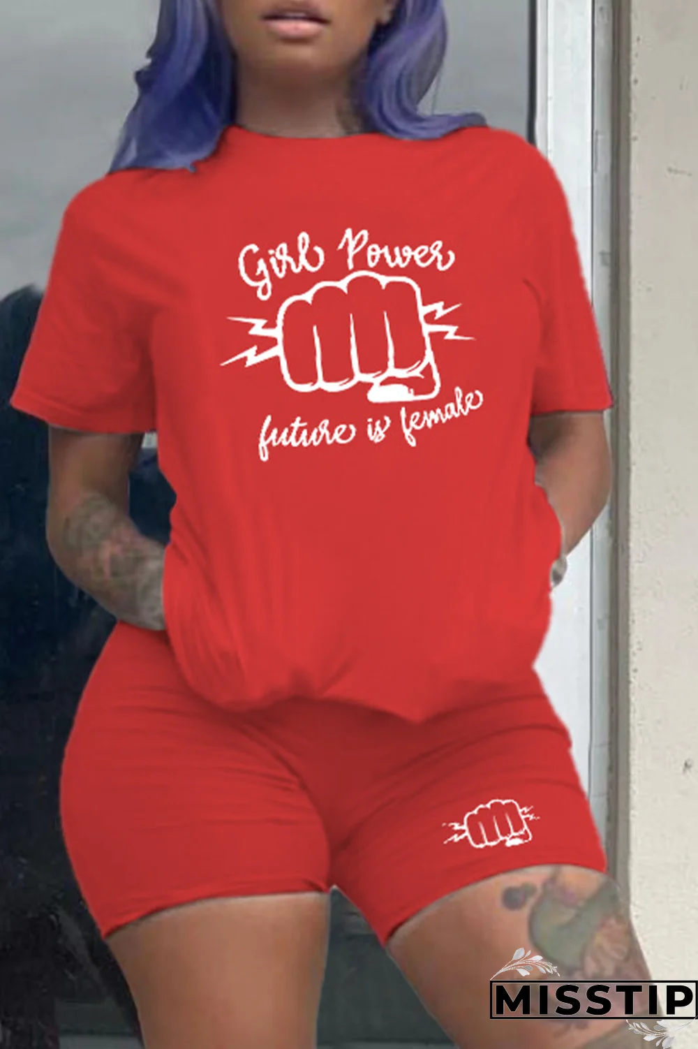 White Casual Print Patchwork O Neck Short Sleeve Two Pieces