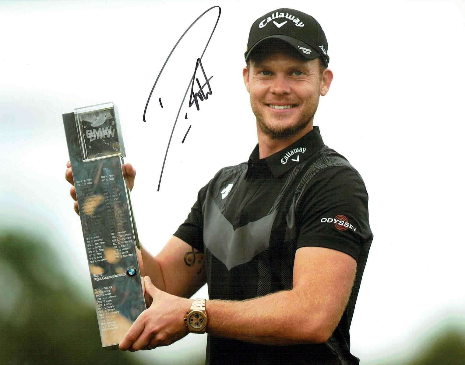 Danny WILLETT BMW 2019 Wentworth SIGNED Autograph 14X11 Golf Photo Poster painting 2 AFTAL COA