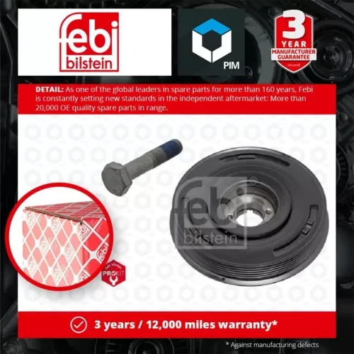 Crankshaft Pulley fits FIAT Belt 9641548980 9641548980S1 Febi Quality Guaranteed Parts