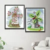 4pcs Cross Stitch - 14CT Stamped - Four Seasons Windmill (27*31cm)、[Everydayedeals]