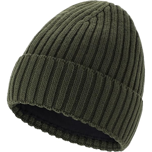 Home Prefer Fleece Lined Cuffed Beanie Hat for Men Women Knitted Winter Wool Beanies Skull Cap Warm Watch Hat