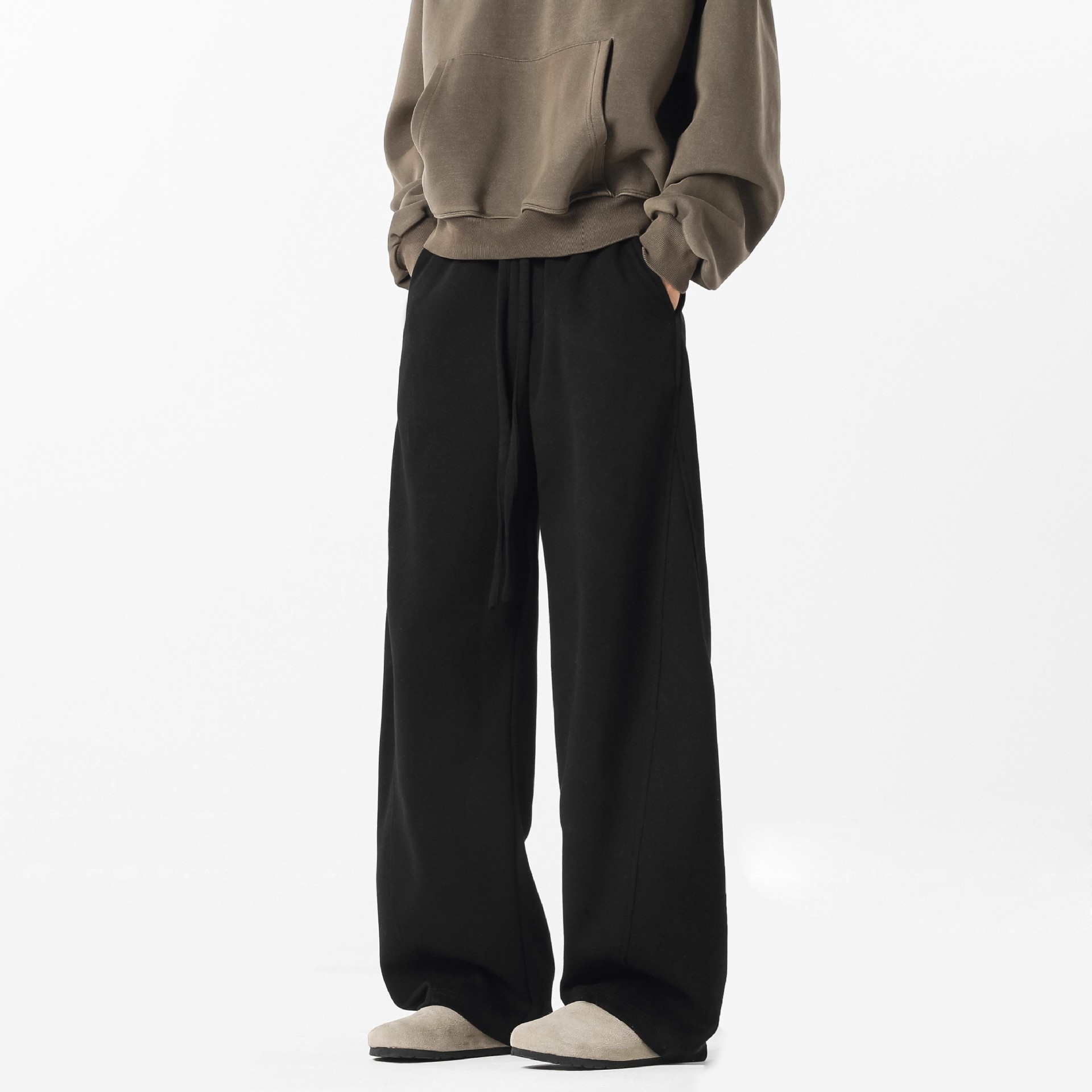 Sopula Retro High Street Scimitar Stitching Wide Leg Sports Pants