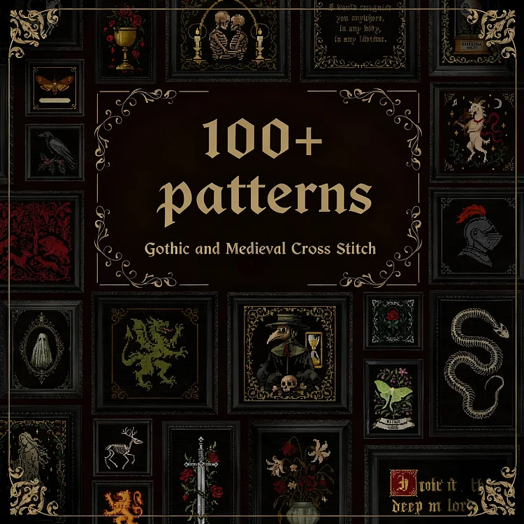 100+ Gothic and Medieval Cross Stitch Digital Patterns