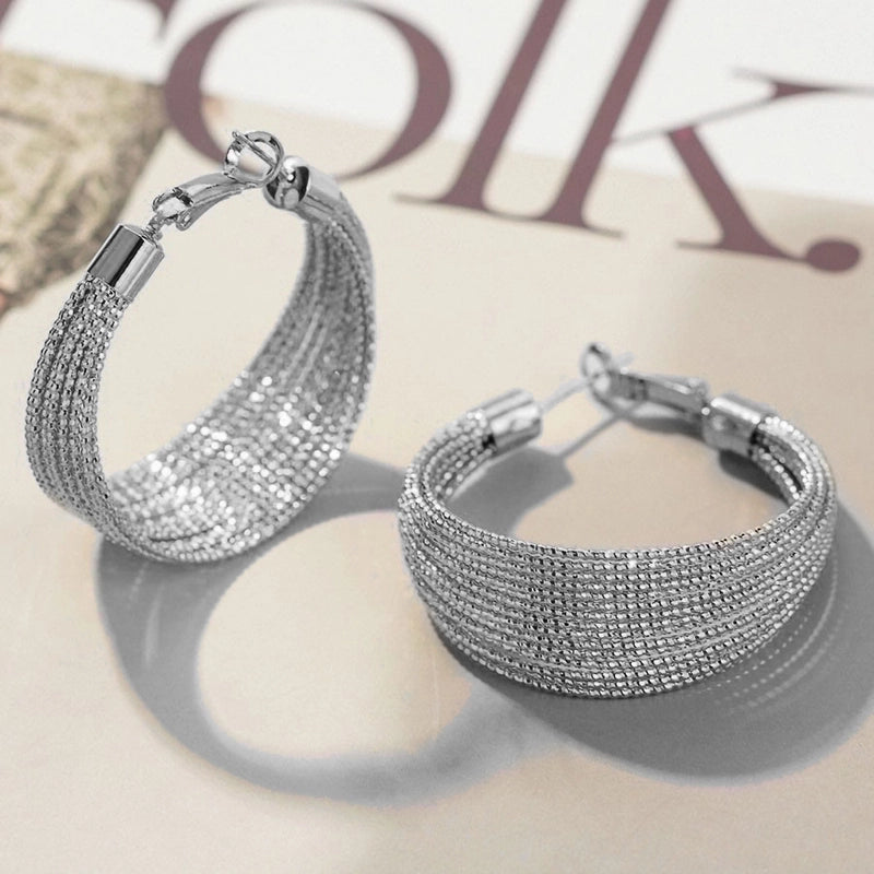 1 Pair Vintage Style Circle Titanium Steel Plating 18k Gold Plated Hoop Earrings