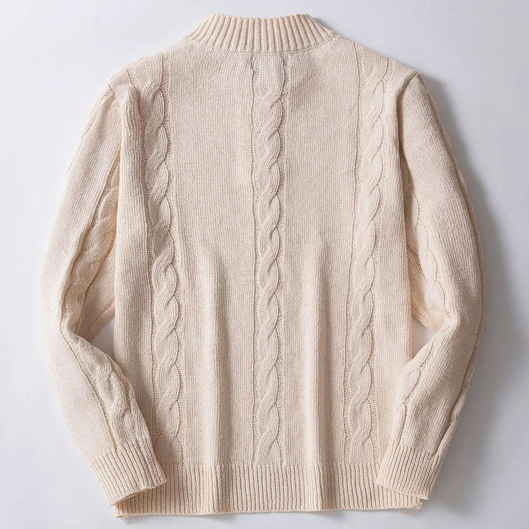 Uveng Uveng And Autumn New Men's Button-Collar Knitted Knitted Casual Collar Silk Silken Silken Silken Hooded Sweater SY0017