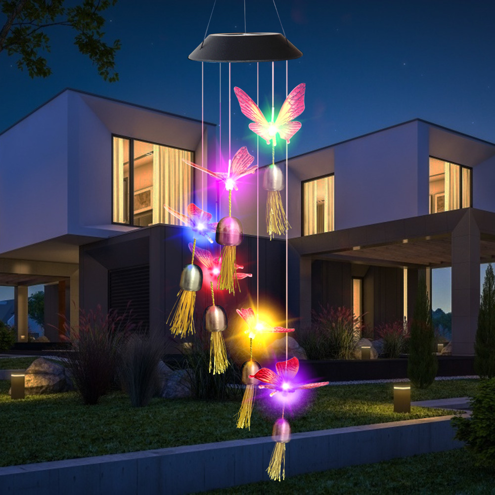 

7-Color Wind Chime Solar Lamp Outdoor Hanging Light Waterproof Garden Decor, 501 Original