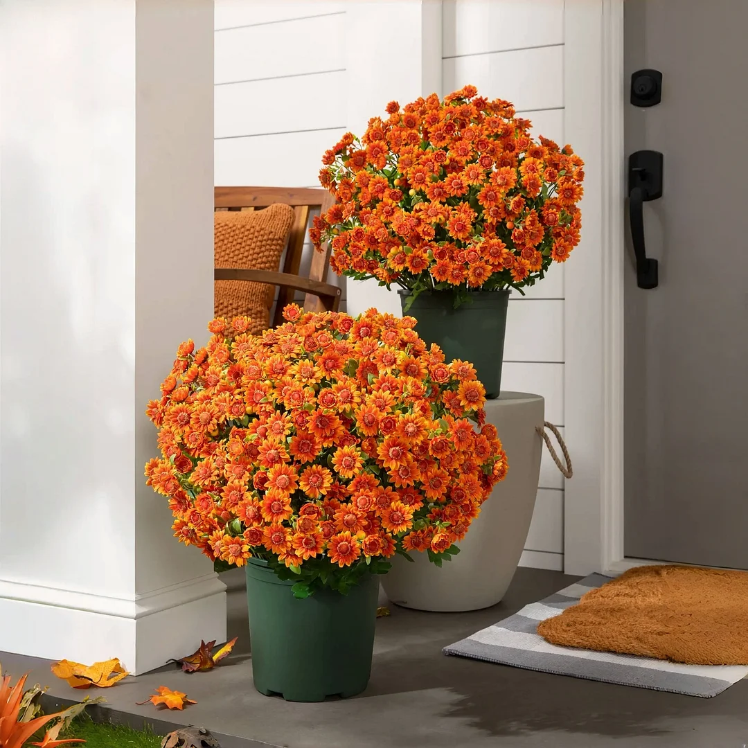 🏆Flash Sale⚡Artificial Outdoor Sunset Mums Flowers - UV resistant. Waterproof. Windproof