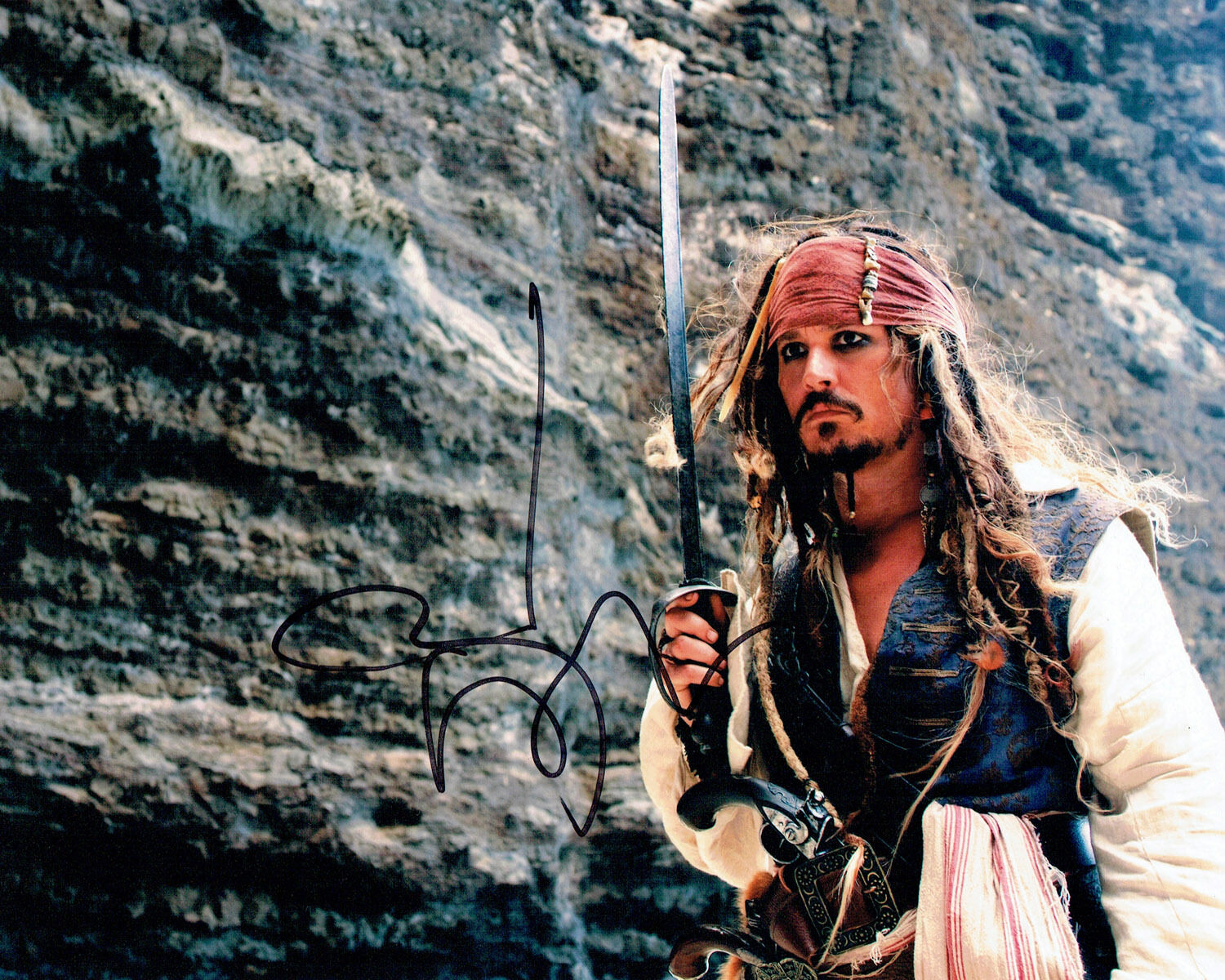 Johnny DEPP Signed Autograph 10x8 Pirates of the Caribbean Photo Poster painting F AFTAL COA