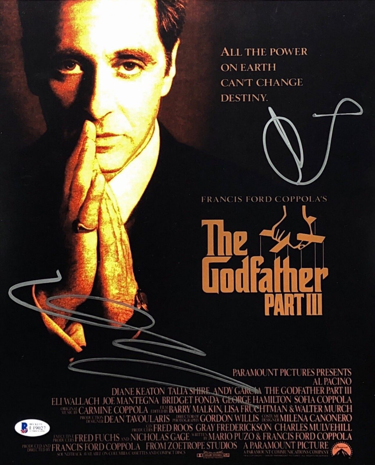 Andy Garcia & Diane Keaton Signed 'The Godfather Part III' 11x14 Photo Poster painting Beckett