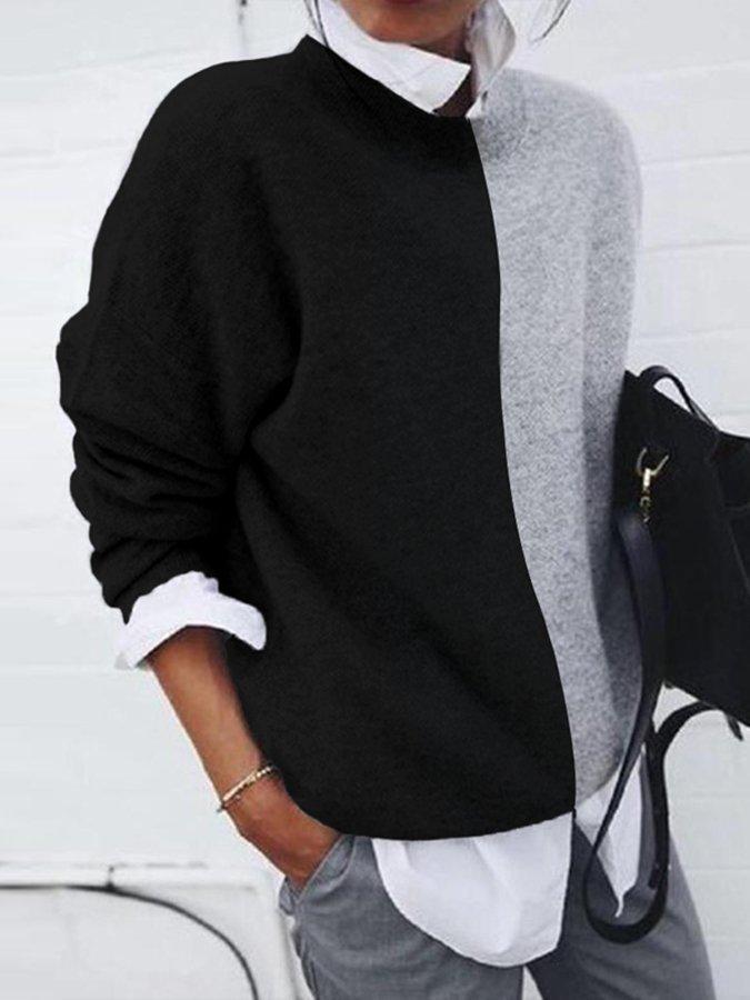 Black & Gray Jointed Classic Sweater