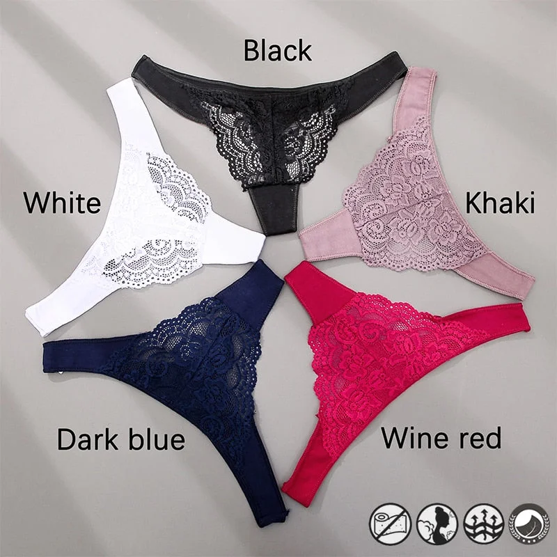 Sexy Woman Thong Panties Lace Underwear Soft Female Lingerie Sexy G-String Comfortable Intimates Underpants Low Waist Panties