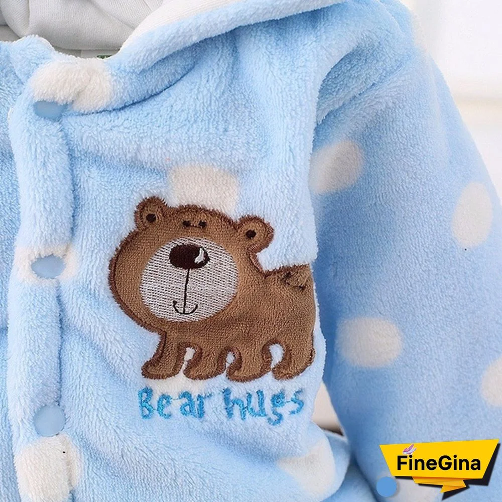 Newborn Baby Romper Coral Fleece Winter Rompers Cartoon Infant Clothes Snowsuit Babies Jumpsuits