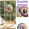 (18.5cm)DIY Acrylic Jigsaw Puzzle Window Hanging with Hanging Chain DIY Stained Glass Decoration Round Window Puzzle Decor for DIY Craft Project (Dandelion)
