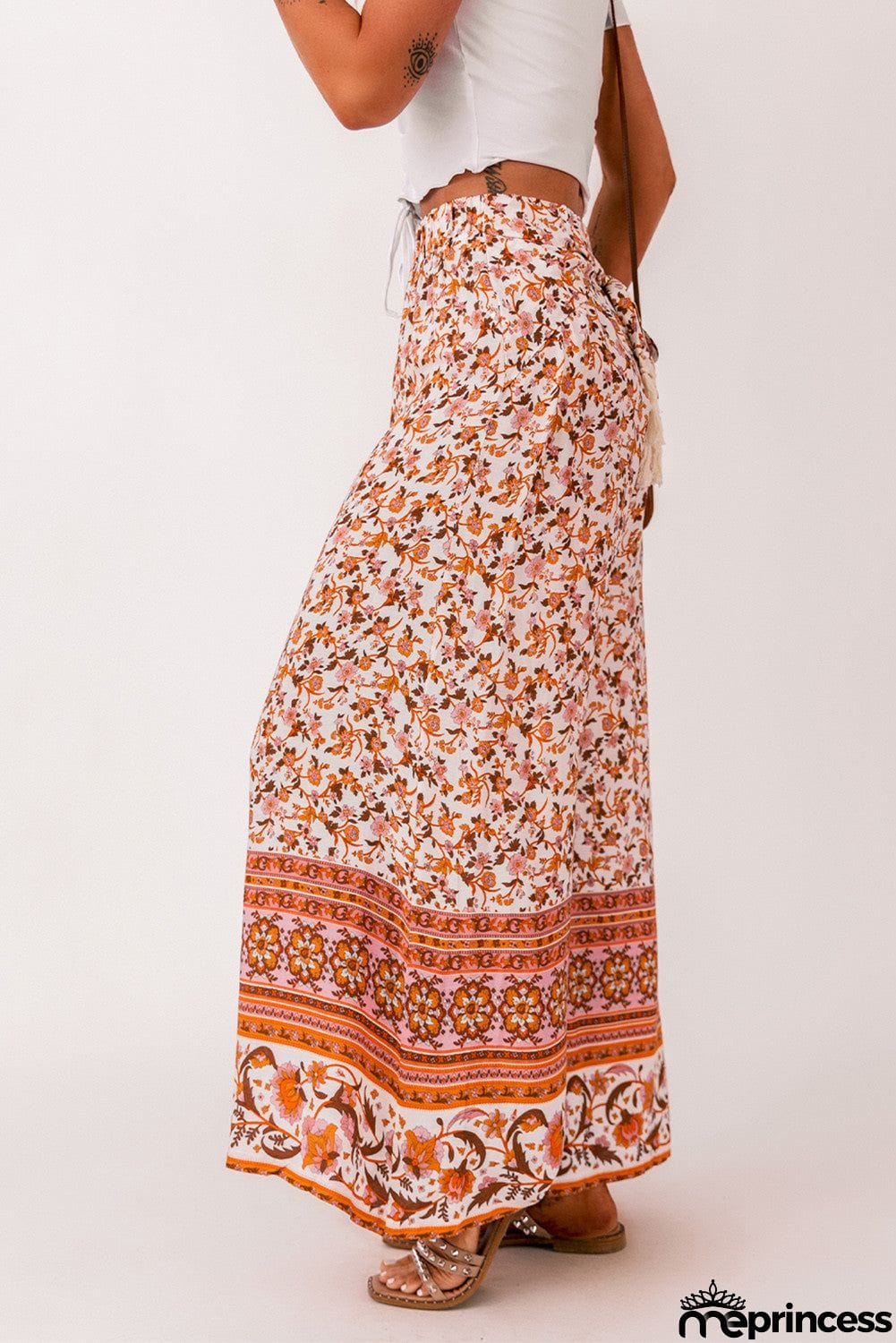 Boho Floral Wide Leg Palazzo Pants