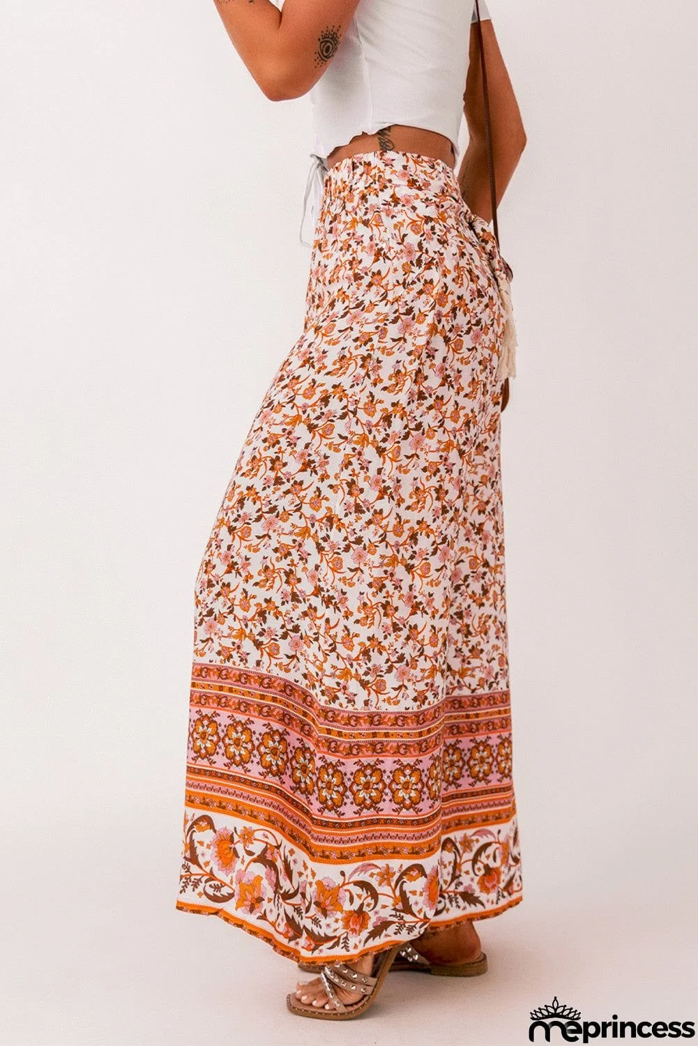 Boho Floral Wide Leg Palazzo Pants