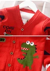 Kid Baby Boys Cardigan Autumn Winter Knit Dinosaur Sweater Coats