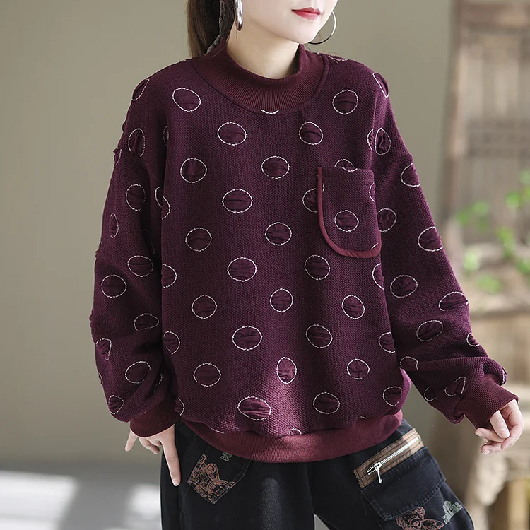 Casual Loose Patchwork Fleece Hoodie Top - yankia
