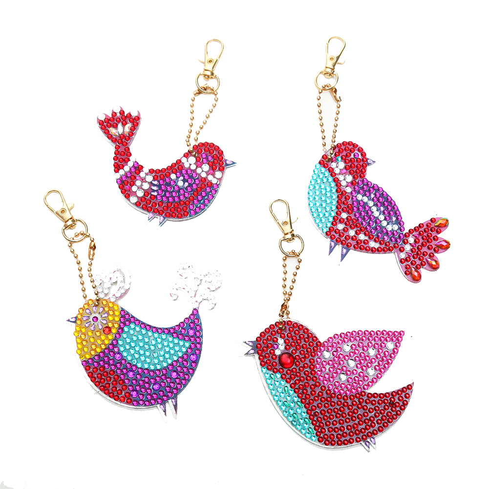 

4pcs Bird - 5D DIY Craft Keychain, 501 Original