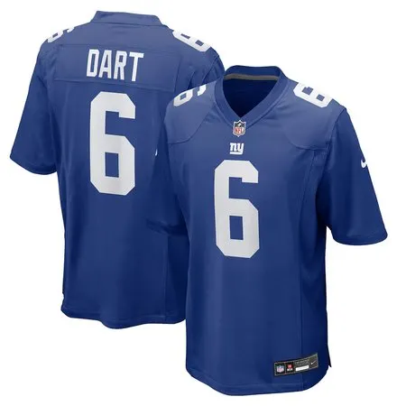 Men's New York Giants #6 Jaxson Dart  Royal 2025 NFL Draft First Round Pick Game Jersey