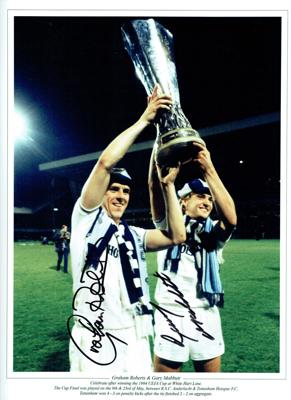 Graham ROBERTS & Gary MABBUTT Double Signed Autograph Hugh Spurs Photo Poster painting AFTAL COA