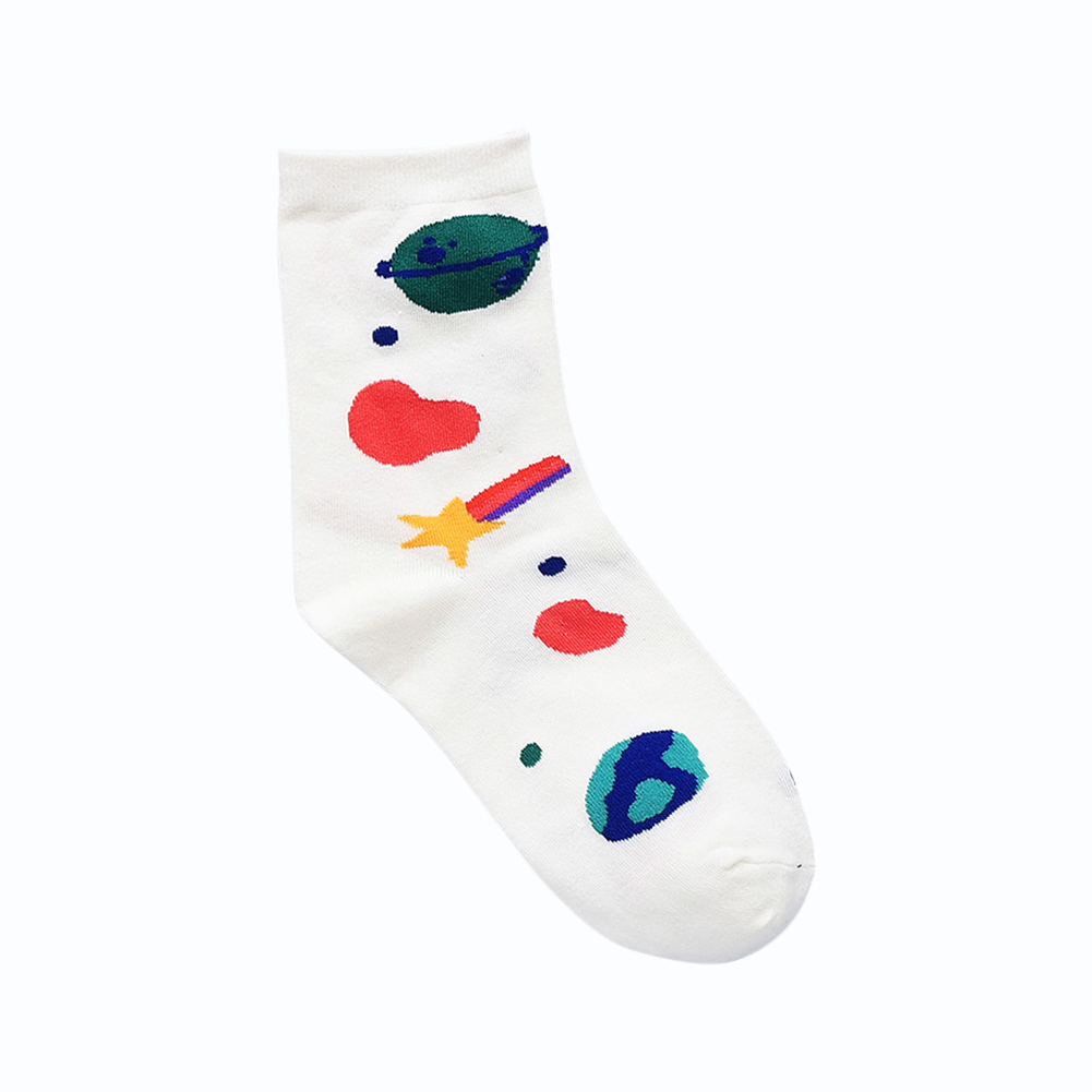 

Fashion Sky Printed Cotton Socks Women Elastic Pile Heap Calf Length Socks, 501 Original