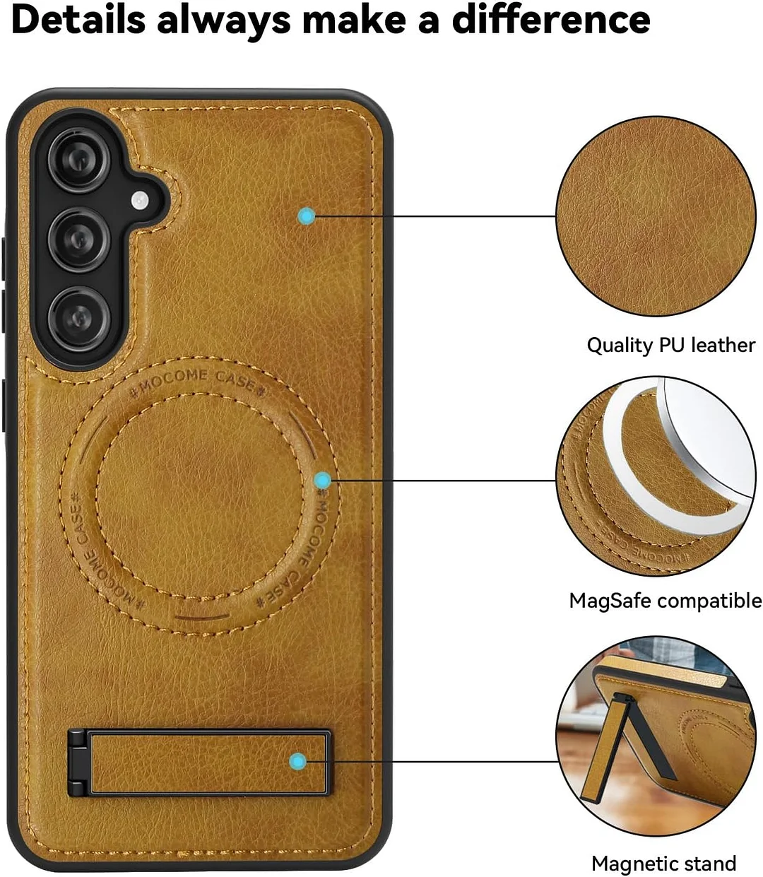 Samsung Galaxy Z Fold 6 Leather Case Magnetic Protective Case Holder Phone Case