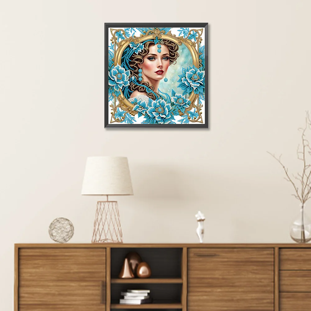 Diamond Painting - Partial Special Shaped Drill - Fashion Lady(Canvas|30*30cm)