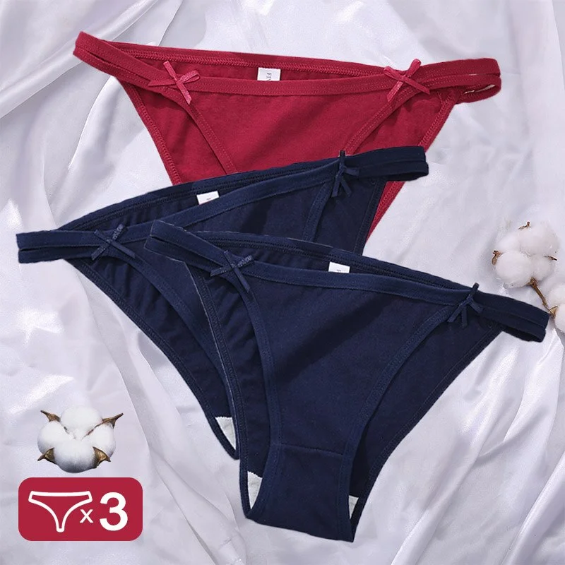 3PCS/Set Cotton Underwear Sexy Women's Lingerie Panties Female Underpants Sexy Briefs Low-Rise Intimates Pantys Cotton Panties