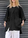 Flax Cotton Half Sleeves Shirts Tops