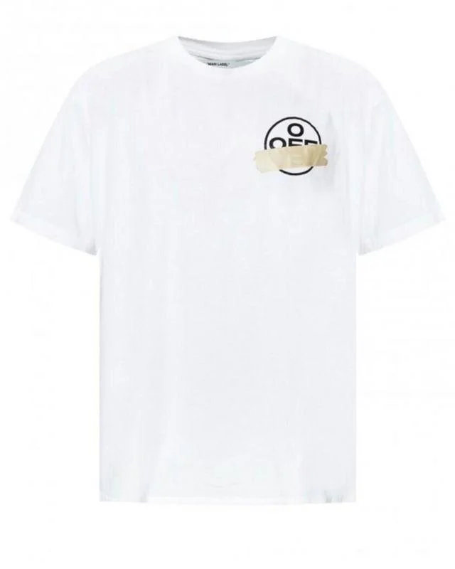 Off White T Shirt Short Sleeve Plus Size Casual Fashionable Arrow Men's Tshirt Owt