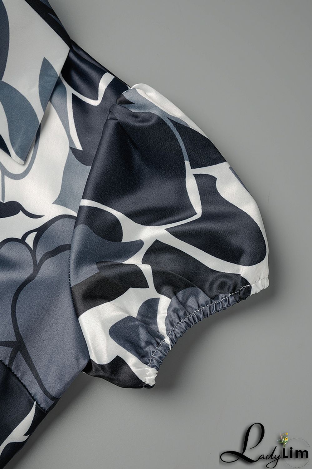 Blue Sweet Print Patchwork Buckle With Belt Turndown Collar A Line Dresses