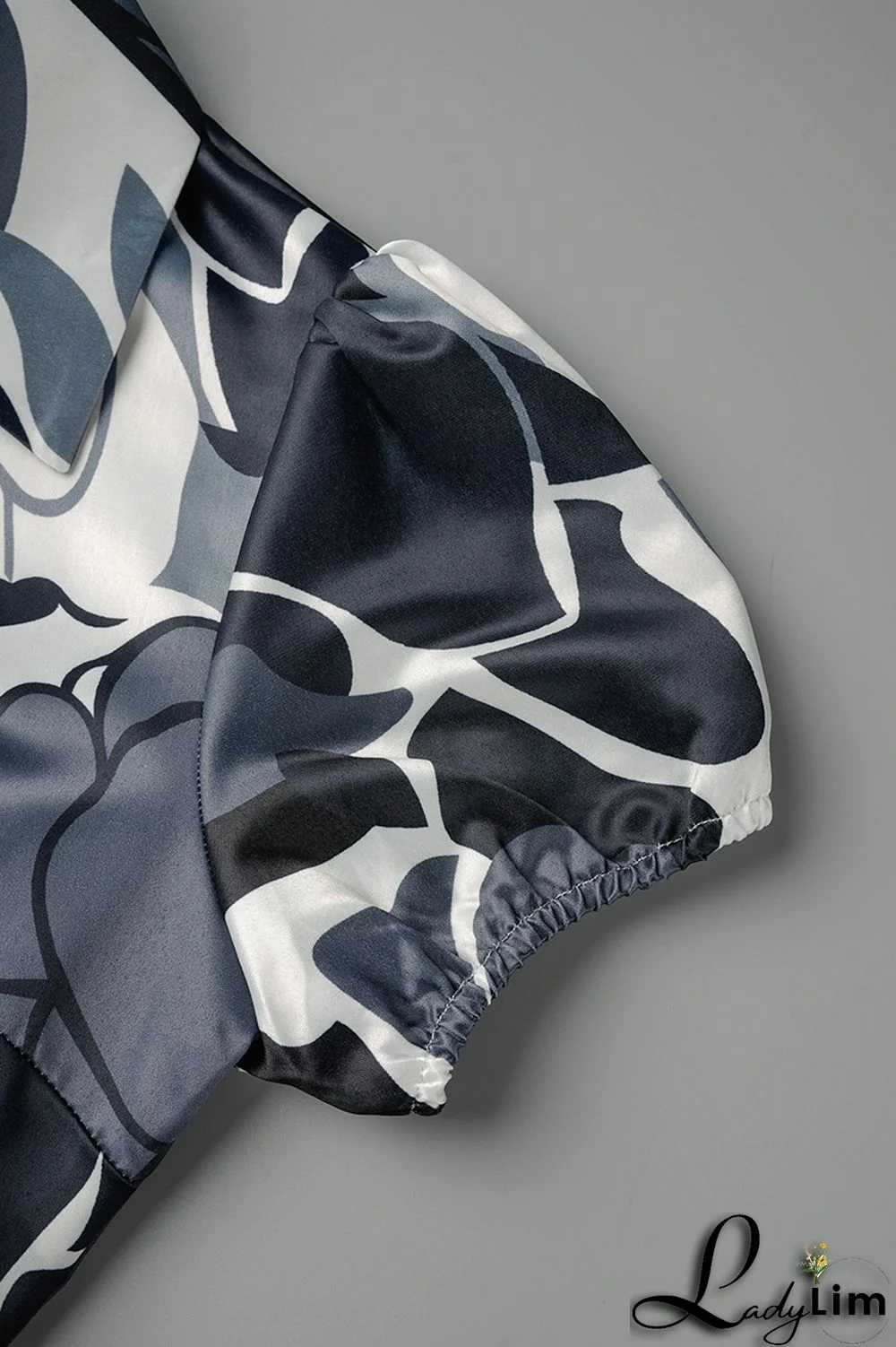 Blue Sweet Print Patchwork Buckle With Belt Turndown Collar A Line Dresses