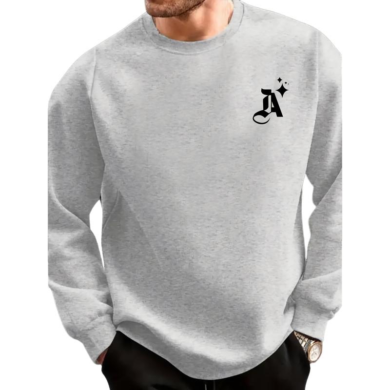 Men's Crew Neck Letter Print Long Sleeve Sweatshirt